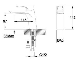 Смеситель Orans  для раковины 1078K00
