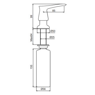 Дозатор для кухонной мойки Gappo G405-5 300 мл сатин