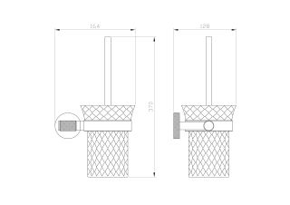 Туалетный ёршик в комплекте Wonzon & Woghand Majestic WW-9229 чёрный/золото