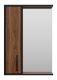 Зеркальный шкаф Misty Кедр 50см левый чёрный/орех