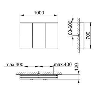 Зеркальный шкаф Keuco Royal Modular 800301100000300 100 см