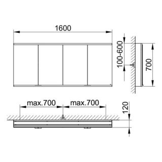 Зеркальный шкаф Keuco Royal Modular 800411160000500 160 см