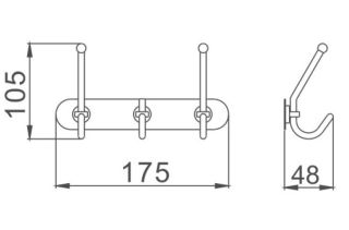 Планка с крючками для полотенец Haiba HB201-3 хром