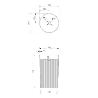 Напольная раковина ABBER Stein AS2501Blau 50см голубой