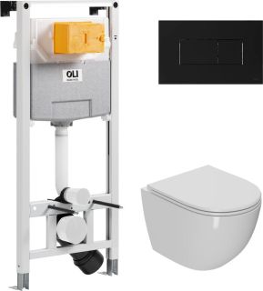 Комплект унитаза с инсталляцией Point Афина 879235pKA03+PN41041 с сиденьем Микролифт