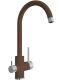 Смеситель для кухни Florentina Клио с подключением под фильтр коричневый