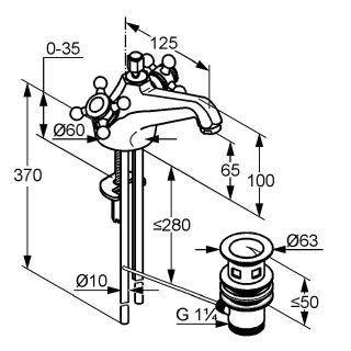 Смеситель для раковины Kludi 1926 позолоченный 510124520