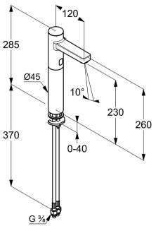 Электронный смеситель для накладной раковины Kludi Zenta хром 3810605