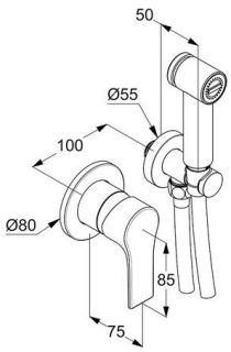 Гигиенический душ со смесителем Kludi Zenta SL хром 489980565