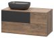 Подвесная тумба под раковину Misty Коломбо 100см левая дуб Галифакс/антрацит