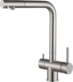 Комплект Paulmark Velten PM905151-BS брашированная нерж. сталь + Смеситель Paulmark Skalen Sk213020-SS для кухонной мойки