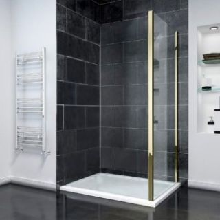 Боковая панель Veconi KP-14G, 700x1950, Золото брашинг, стекло прозрачное