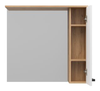 Зеркальный шкаф Misty Крафт 80см правый белый/дуб крафт золотой