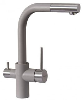 Смеситель для кухни Florentina Кристалл с подключением под фильтр грей