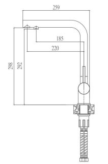 Смеситель для кухни Haiba HB70304-1 сталь