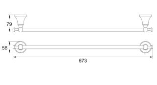 Полотенцедержатель Rose RG1917T 67см пепельный