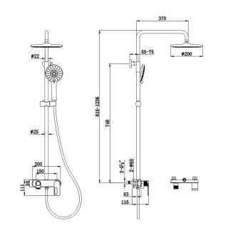 Душевая стойка Kohr ZORN 1LN080300CP-0000A хром