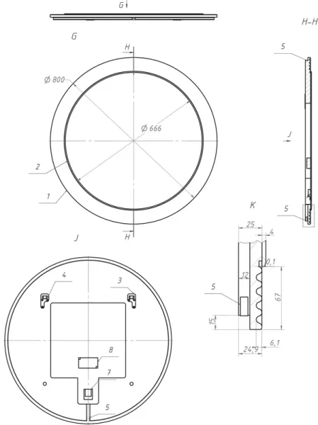 Зеркало La Fenice Terra  FNC-02-TER-B-80 белое матовое 80 см