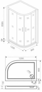 Душевой уголок Good Door Latte R-120-C-WE стекло прозрачное