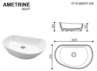 Раковина Whitecross Ametrine 0718.060037.200 60см белый матовый
