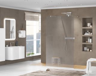 Душевая перегородка CEZARES LIBERTA-L-2-110-120-GR-Cr кронштейн 120 см