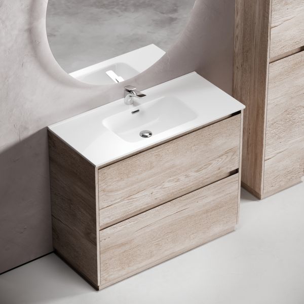 Тумба напольная под раковину Sancos Libra Floor LB100FEG 100 см дуб галифакс натуральный