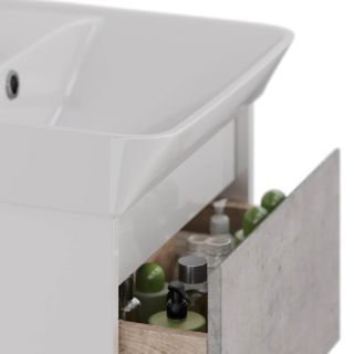 Тумба под раковину Lemark Combi LM03C60T-Beton 60 см белый глянец