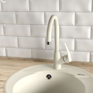 Смеситель для кухни Lemark Linara LM0405PJS с высоким поворотным изливом жасмин