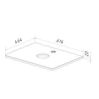 Столешница Lemark OLIVIA LM08OL65S 65см из стекла цвет Белый
