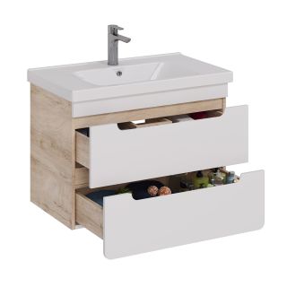 Тумба под раковину Lemark Olivia LM08OL80T 80 см белый глянец