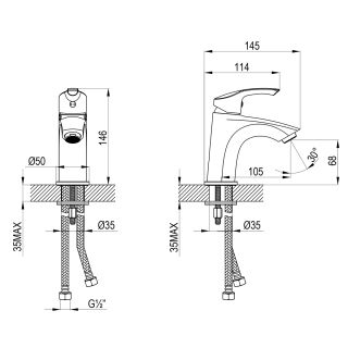 Смеситель для раковины Lemark Plus Strike LM1131C хром