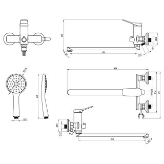 Смеситель для ванны Lemark Ortus LM11351C хром