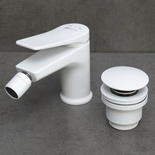 Смеситель для биде Lemark Bronx LM3708MW с донным клапаном белый