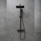 Душевая стойка Lemark Ursus LM7270BL с термостатом чёрный