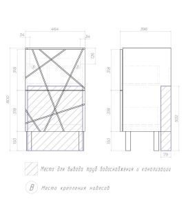 Тумба под раковину напольная Vigo Geometry tn.bsf.GEO.FOS.50.2Y 50 см белый