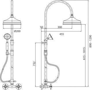 Душевая стойка Cezares LORD-CD-03/24-M золото