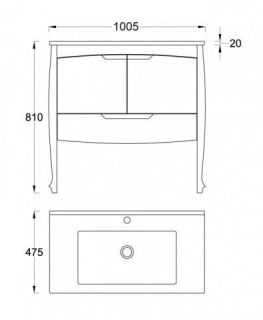 Напольная тумба под раковину Veedi Lord LRD1000T-DR 100см белый