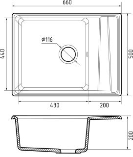 Мойка кухонная GranFest LEVEL LV-660L кашемир