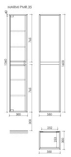 Пенал подвесной Sancos Marmi 1.0/Marmi 2.0 PMR35EG 35см дуб галифакс натуральный
