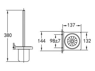 Подвесная щётка для унитаза, хром Cezares CZR-F-8923