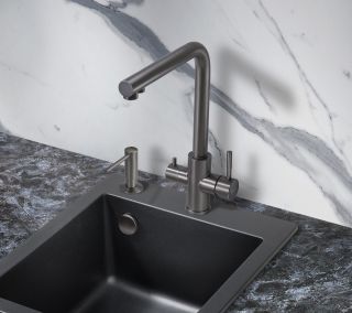 Смеситель для кухни Milacio Ultra MCU.553.GM под фильтр с краном для питьевой воды воронёная сталь