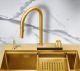 Смеситель для кухни Milacio Ultra MCU.556.GD с вытяжной лейкой и каскадным душем брашированное золото
