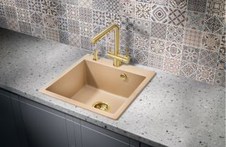 Смеситель для кухни Milacio Ultra MCU.558.GD под фильтр с краном для питьевой воды брашированное золото