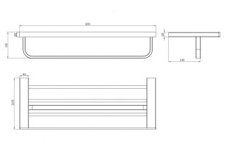 Полка для полотенец Milacio Ultra MCU.955.MB чёрный матовый