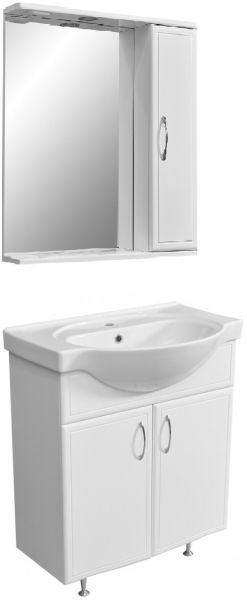 Зеркало-шкаф с подсветкой Stella Polar Концепт 70см правый белый SP-00000127