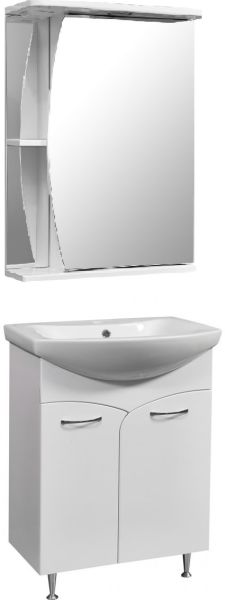 Зеркало-шкаф с подсветкой Stella Polar Лана 60см правый белый SP-00000049