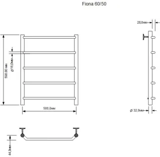Полотенцесушитель электрический Aquanet Fiona 281994 60x50 см хром
