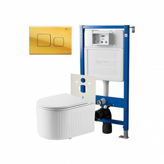 Комплект унитаза с инсталляцией Point Элемент PN48287G с сиденьем Микролифт