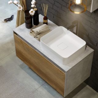 Подвесная тумба под раковину Aqwella Mobi MOB0110BS+MOB0710W 100 см