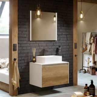 Подвесная тумба под раковину Aqwella Mobi MOB0108BS+MOB0708BS 80 см